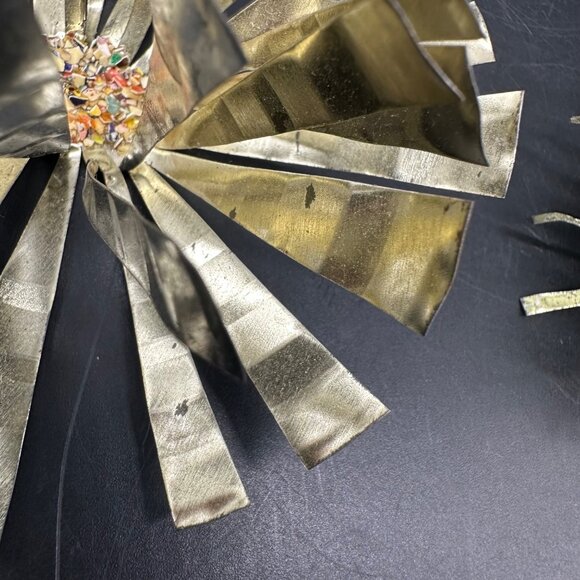 Vintage Atomic Starburst Christmas Ornaments Aluminum Handmade Mid Century Mod - Picture 8 of 10